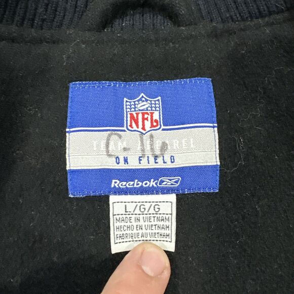 Vintage Philadelphia Eagles Reebok Black Wool Varsity Letterman Jacket Sz Large - Picture 5 of 7